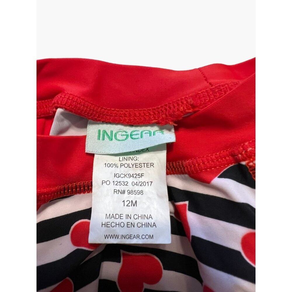 InGear Infant Girls Size 12 months Rash Guard Swim Set Long Sleeve Top Ruffle Bo - Picture 3 of 6